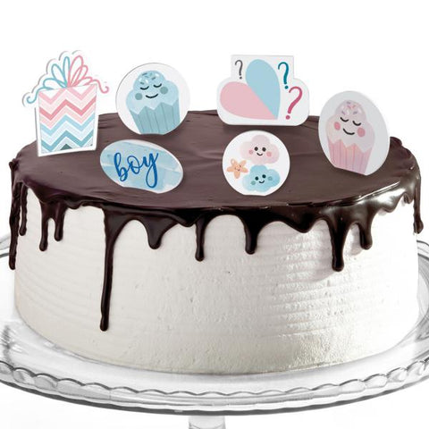 Decorazioni torte compleanno tema baby shower cup cakes rosa e celeste Modello codice: PB 20 Z