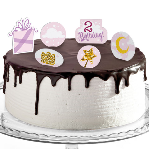 Decorazioni torte compleanno tema piccola principessa rosa Modello codice: PB 45 Z