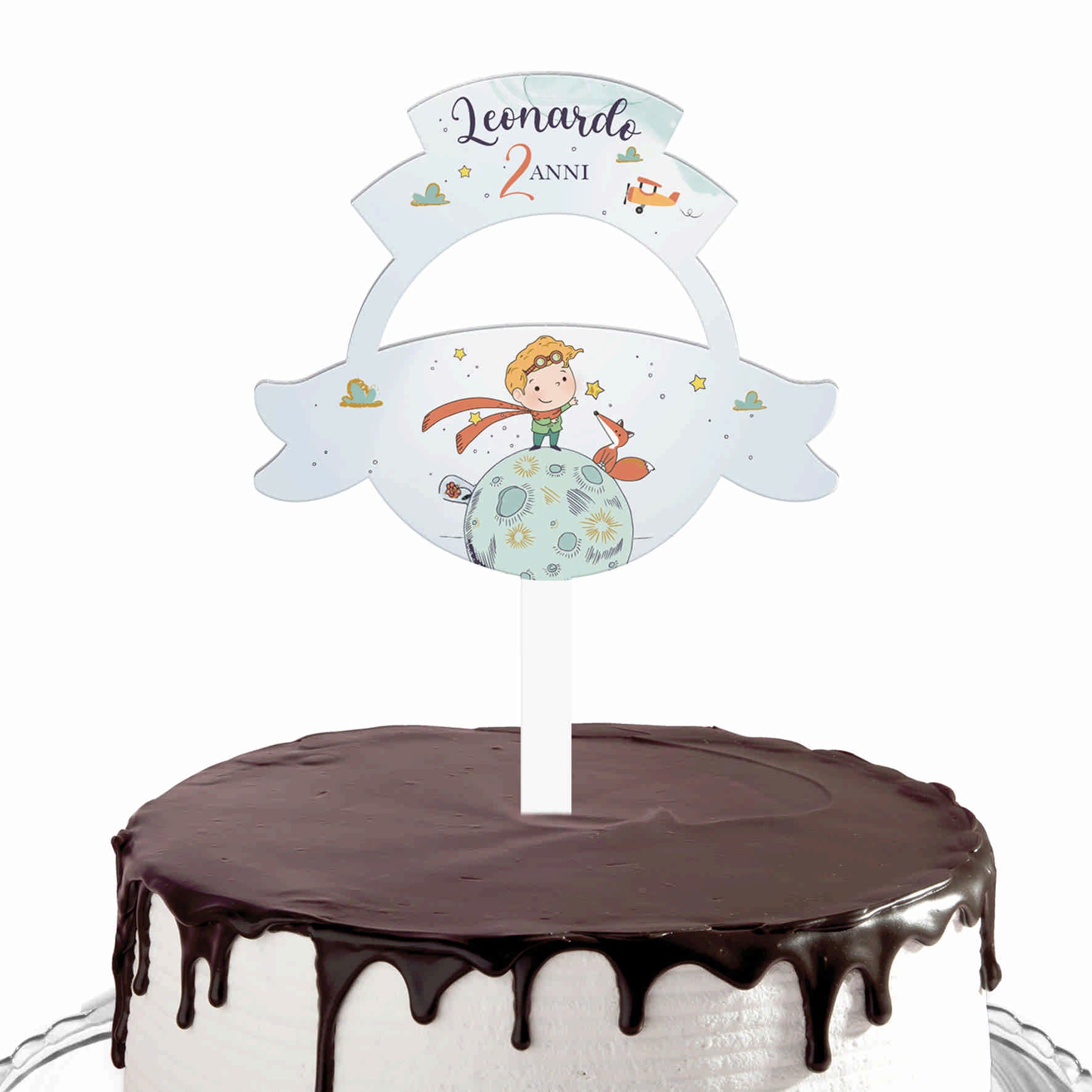 Cake topper compleanno articolo tema piccolo principe Modello codice: –  Inviti Design