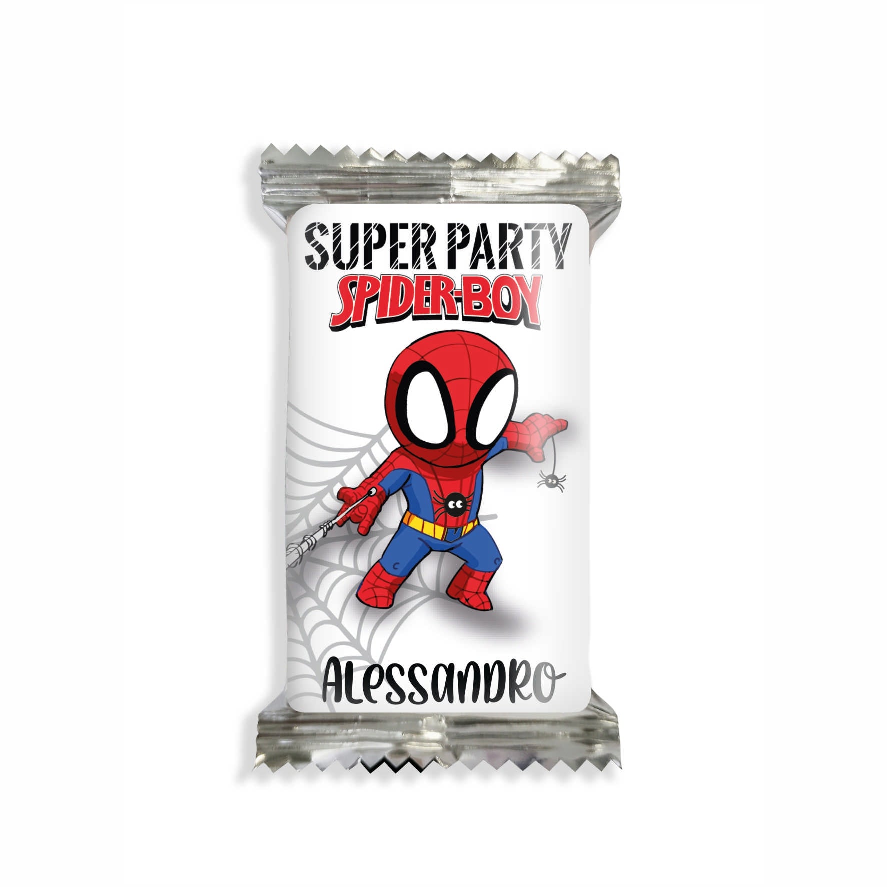 Adesivi cioccolato personalizzate compleanno tema super eroi spider ba – Inviti  Design