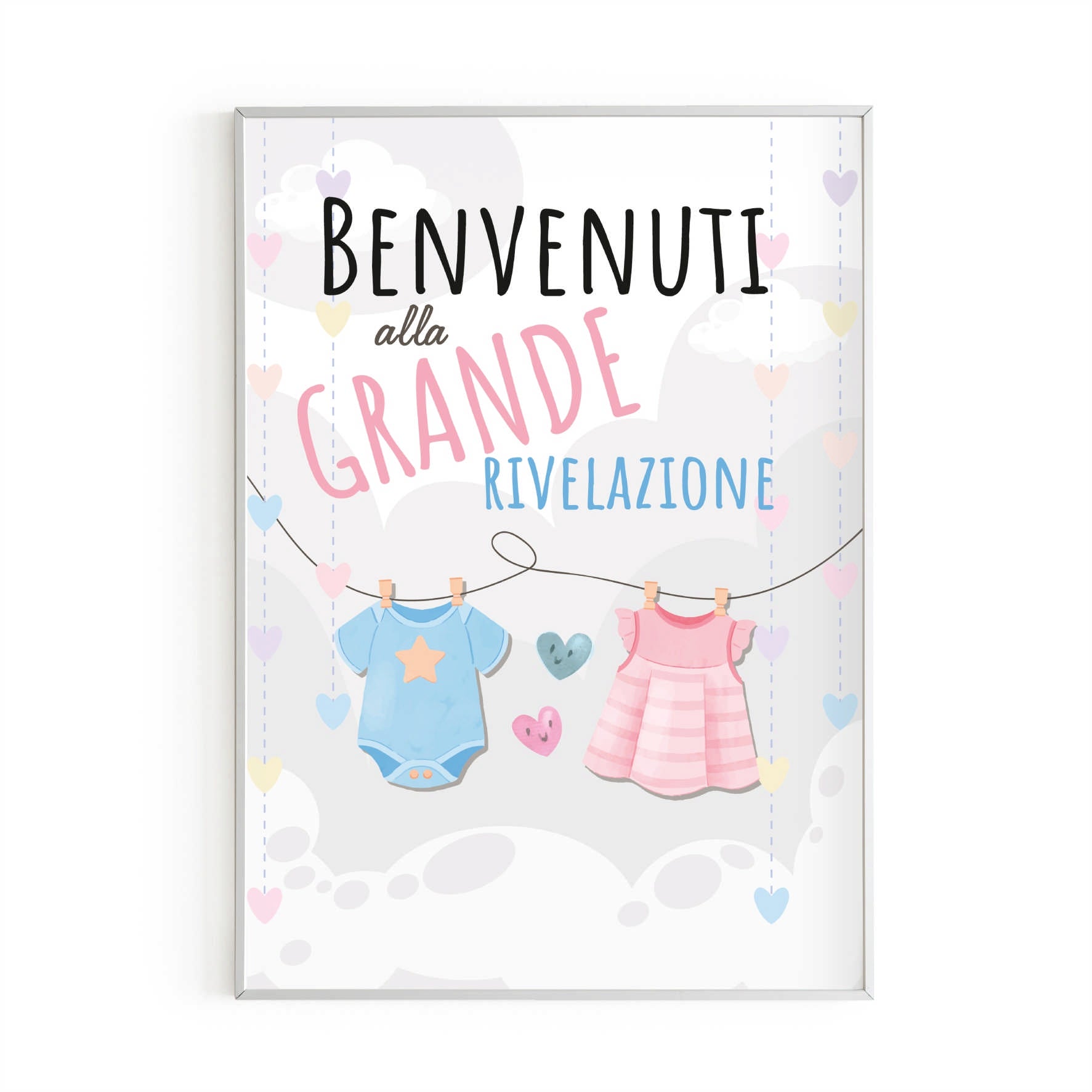 Cartellone benvenuto Welcome festa di compleanno tema baby shower body – Inviti  Design