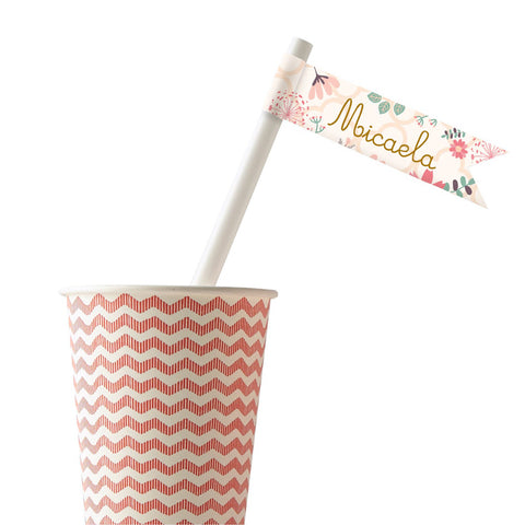 Etichette personalizzate per cannucce tema principessa Modello codice: PB 1 B Etichette personalizzate per cannucce tema principessa Modello codice: PB 1 B