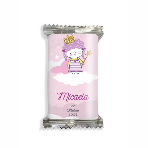 Adesivi cioccolato personalizzate compleanno tema piccola principessa rosa Modello codice: PB 45 G