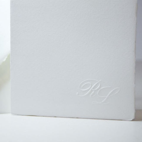 DB12 Partecipazione di matrimonio in carta fatta a mano bianca