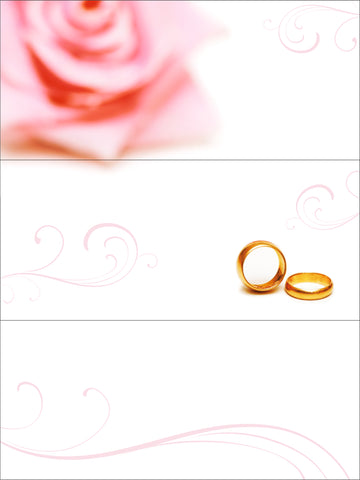 Partecipazione di nozze economica con fedi e rosa di sfondo cod. F1250