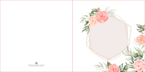 Partecipazione Matrimonio quadrata con motivo floreale rosa - Codice F1704