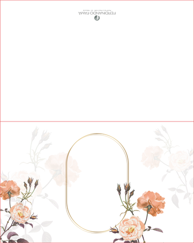 Partecipazione Matrimonio rettangolare con motivo fiori - Codice F1708