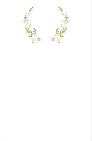 Partecipazione Matrimonio elegante verde salvia decori stilizzati fiori oro - Codice F1736
