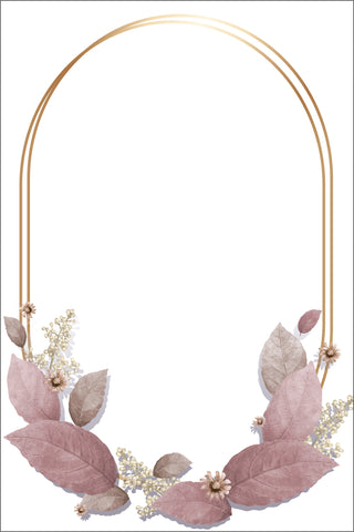 Partecipazione di nozze in plexiglass trasparente rettangolare  con foglie rosa antico cod. FPLEX29