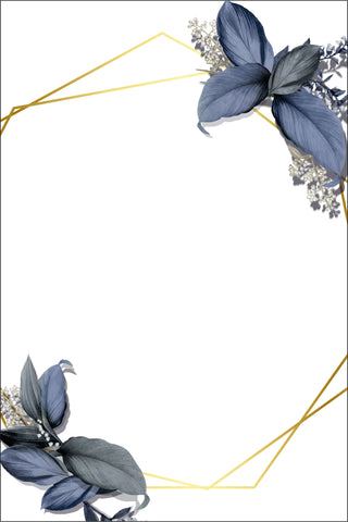 Partecipazione di nozze in plexiglass trasparente rettangolare con foglie blu cod. FPLEX30