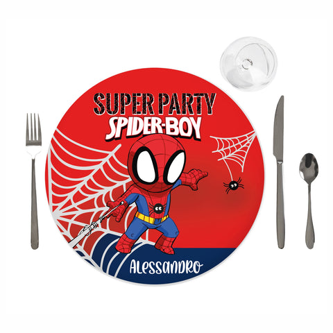 Tovaglietta personalizzata compleanno tema super eroi spider baby Modello codice: PB 12 Q