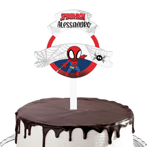 Cake topper compleanno articolo tema super eroi spider baby Modello codice: PB 12 V