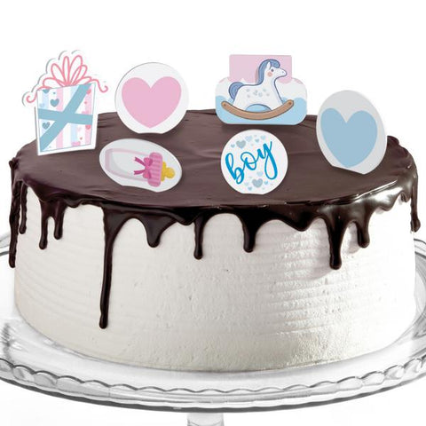 Decorazioni torte compleanno tema baby shower biberon rosa e celeste Modello codice: PB 19 Z