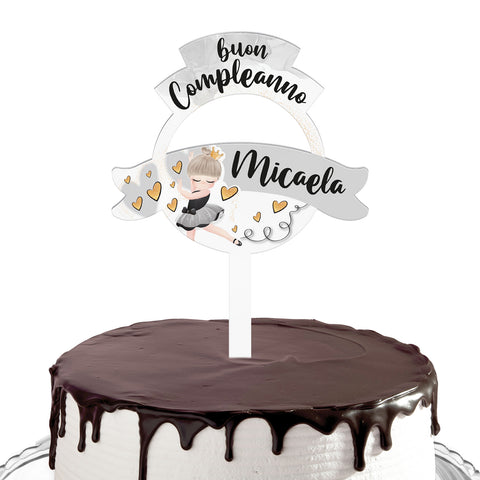 Cake topper compleanno articolo tema ballerina Modello codice: PB 29 V
