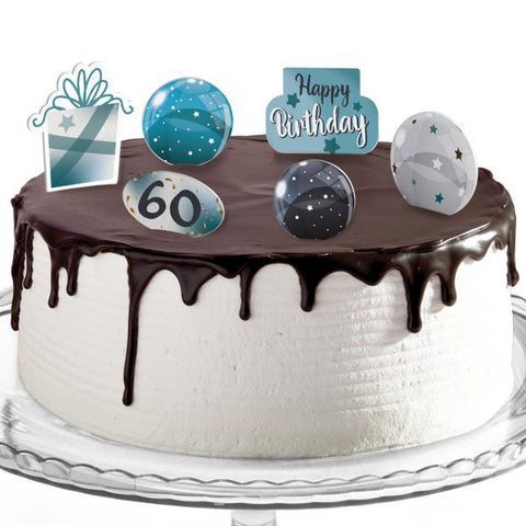 Decorazioni torte compleanno tema chic blu Modello codice: PB 31 Z