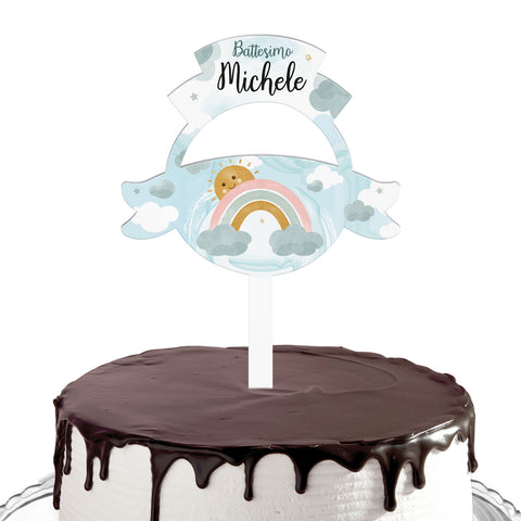 Cake topper compleanno articolo tema arcobaleno maschietto Modello codice: PB 36 V