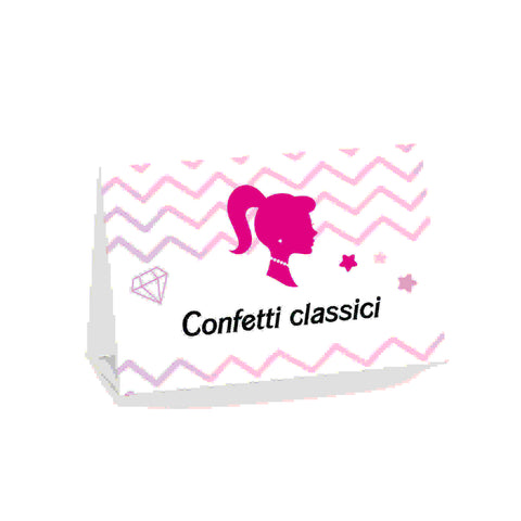 Segnagusto confetti e dolci festa di compleanno tema barbie Modello codice: PB 49 E