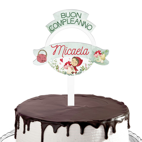 Cake topper compleanno articolo tema cappuccetto rosso Modello codice: PB 6 V