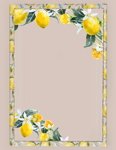 Partecipazione di nozze in plexiglass trasparente rettangolare tema limoni cod. FPLEX42