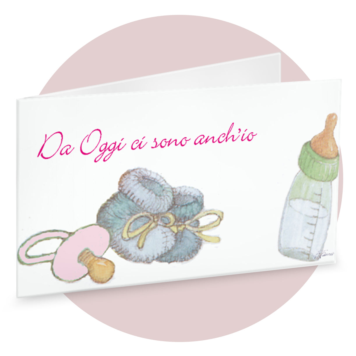 Bigliettino Bomboniera Nascita rosa con bimba cod. BFF2150 Bigliettino Bomboniera Nascita rosa con bimba cod. BFF2150