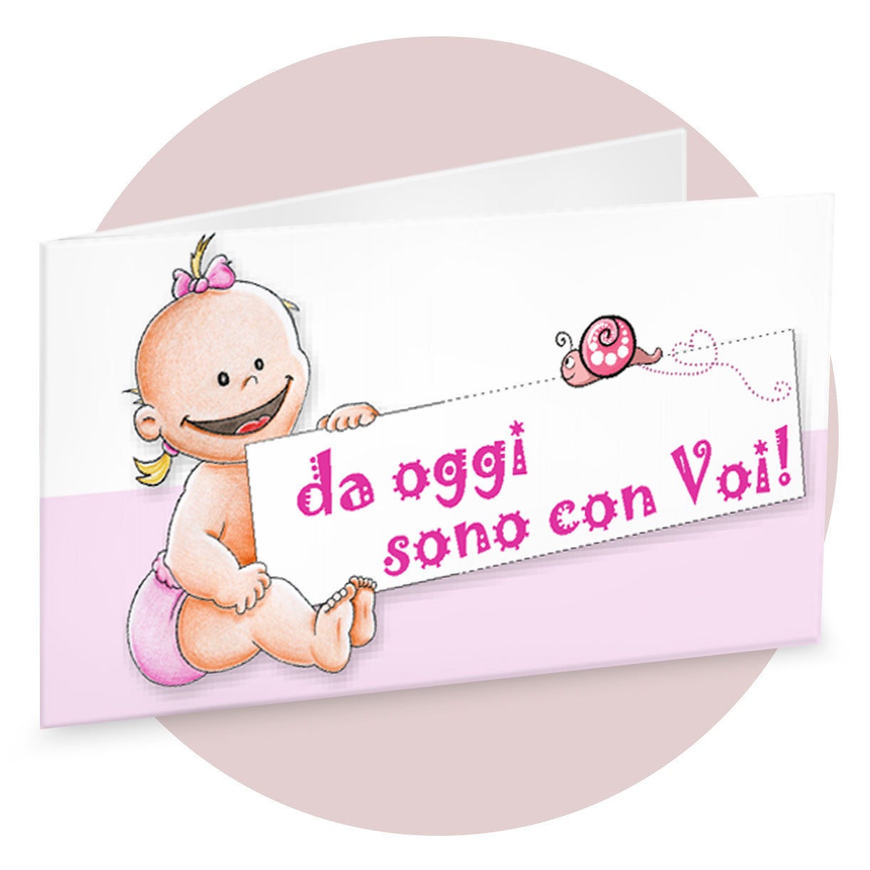 100 Bigliettini Bomboniera Per Nascita Bambina - Rosa Con Passeggino - Cartoncini Per Confetti E Ricordini