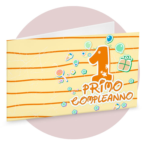 Bigliettini bomboniere PRIMO Compleanno Codice BFF5021