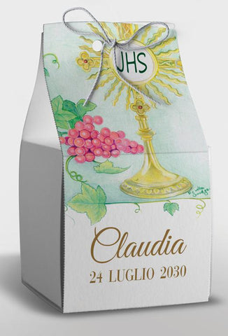 Scatolina porta confetti personalizzata quadrata Easyprint stampabile fai da te modello FEB0007