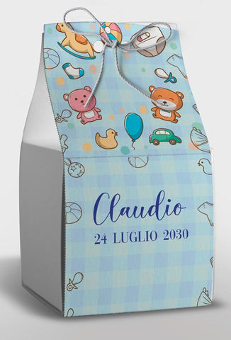 Scatolina porta confetti personalizzata quadrata Easyprint stampabile fai da te modello FEB2006