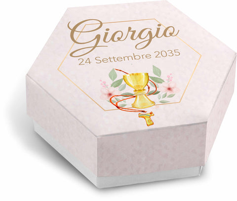 Scatolina porta confetti personalizzata esagonale Easyprint stampabile fai da te modello FES0010