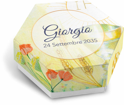 Scatolina porta confetti personalizzata esagonale Easyprint stampabile fai da te modello FES0011