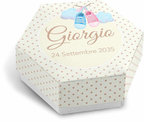 Scatolina porta confetti personalizzata esagonale Easyprint stampabile fai  da te - Modello FES4040