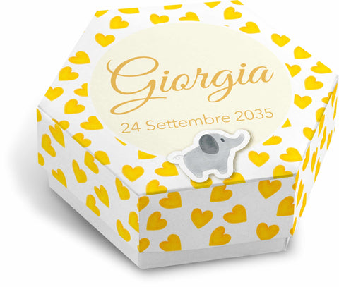 Scatolina porta confetti personalizzata esagonale Easyprint stampabile fai da te modello FES2024