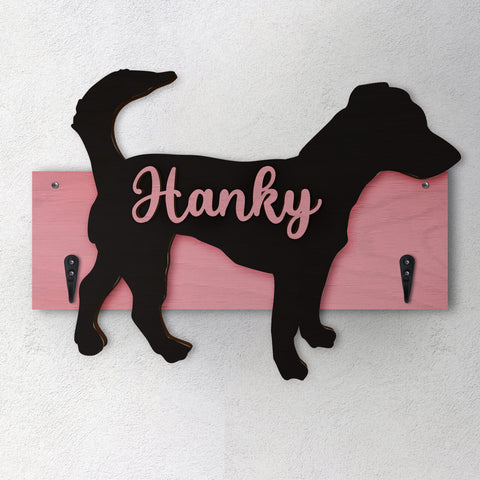 Jack russel  - Porta guinzaglio e/o chiavi personalizzato con il nome del tuo cane amico.