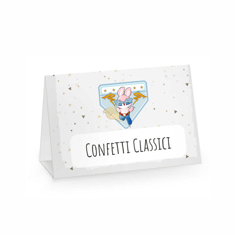 Segnagusto confetti e dolci festa di compleanno tema super eroi bunny Modello codice: PB 11 E