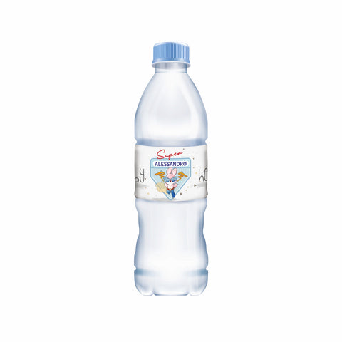 Etichette acqua personalizzate compleanno tema super eroi bunny Modello codice: PB 11 L