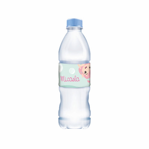 Etichette acqua personalizzate compleanno tema sirenetta Modello codice: PB 13 L