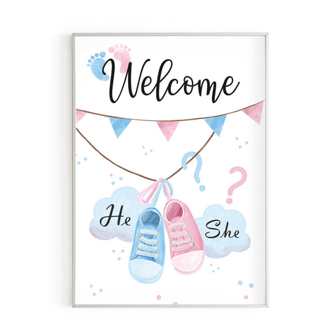 Cartellone benvenuto Welcome festa di compleanno tema baby shower scar –  Inviti Design