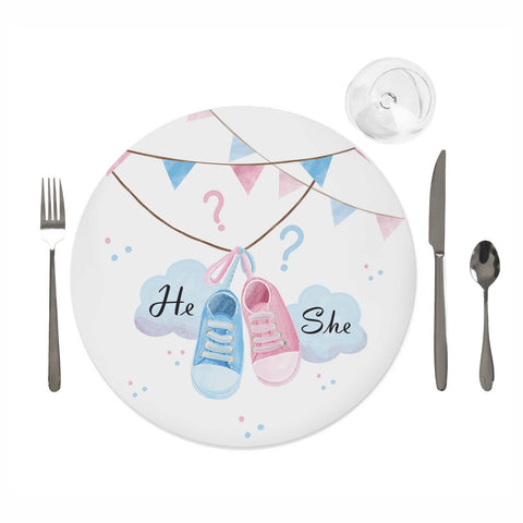 Tovaglietta personalizzata compleanno tema baby shower scarpette Modello codice: PB 15 Q