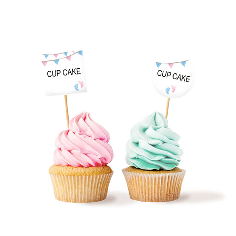 Segnagusti cup cakes articolo tema baby shower scarpette Modello codice: PB 15 T