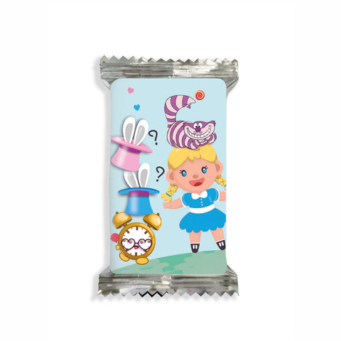 Adesivi cioccolato personalizzate compleanno tema baby shower alice nel paese delle meraviglie Modello codice: PB 16 G