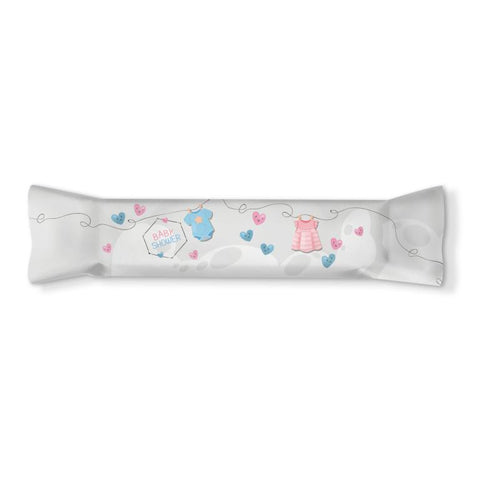 Adesivi barrette cioccolato personalizzate compleanno tema baby shower body rosa e celeste Modello codice: PB 17 H