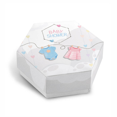 Scatoline portaconfetti articolo tema baby shower body rosa e celeste Modello codice: PB 17 I