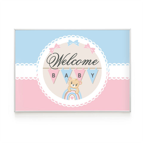 Cartellone benvenuto Welcome festa di compleanno tema baby shower body –  Inviti Design