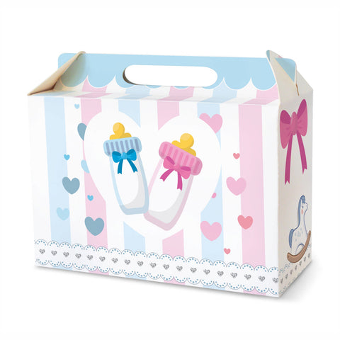 Scatola happy meal articolo tema baby shower biberon rosa e celeste Modello codice: PB 19 U