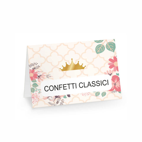 Segnagusto confetti e dolci festa di compleanno tema principessa Modello codice: PB 1 E