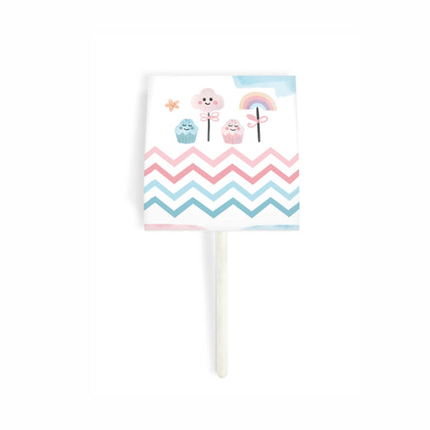 Porta chupa chups tema baby shower cup cakes rosa e celeste Modello codice: PB 20 F