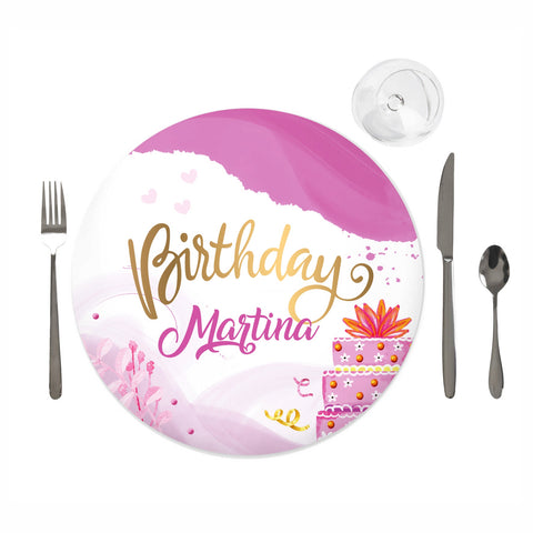 Tovaglietta personalizzata compleanno tema fucsia e oro Modello codice: PB 21 Q