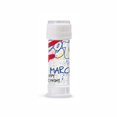 Etichette bolle di sapone personalizzate compleanno tema graffiti street art Modello codice: PB 25 D