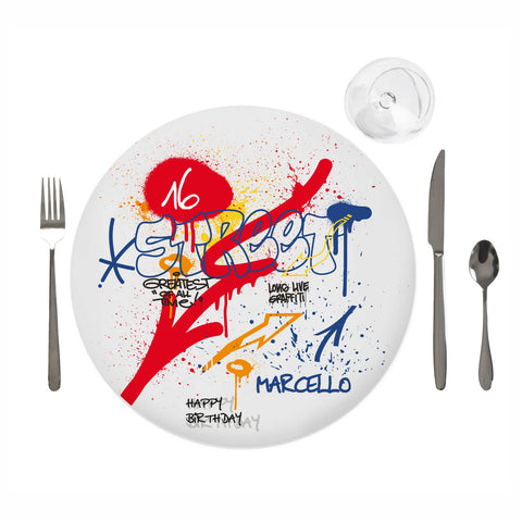 Tovaglietta personalizzata compleanno tema graffiti street art Modello codice: PB 25 Q