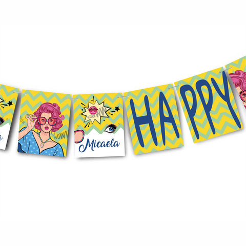 Festone compleanno personalizzato tema pop girl Modello codice: PB 27 N